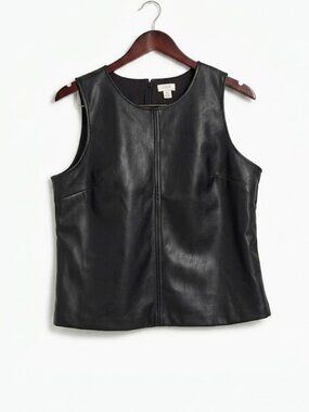 J. Crew Faux Leather Sleeveless Top - Size Medium